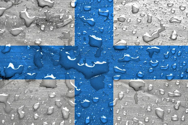 Bandera Marsella Con Gotas Lluvia — Foto de Stock