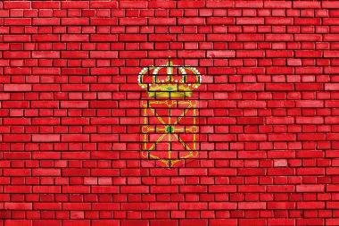 flag of Navarre painted on brick wall clipart