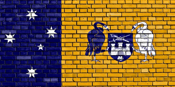 Bandera Del Territorio Capital Australiana Pintada Sobre Muro Ladrillo —  Fotos de Stock