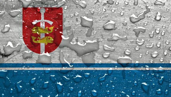 Flag Gdynia Rain Drops — Stock Photo, Image