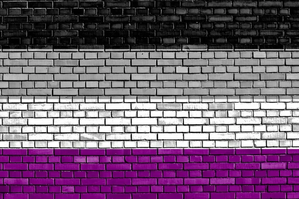 Asexuell Flagga Målad Tegelvägg — Stockfoto