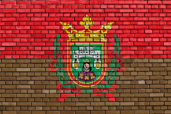Flagga Burgos Målade Tegelvägg — Stockfoto