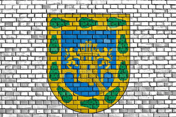 Flaga Mexico City Malowane Ścianie Cegły — Zdjęcie stockowe