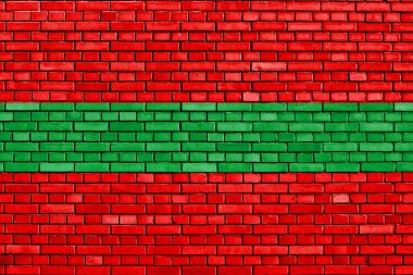 Tuğla duvara Transnistria bayrağı