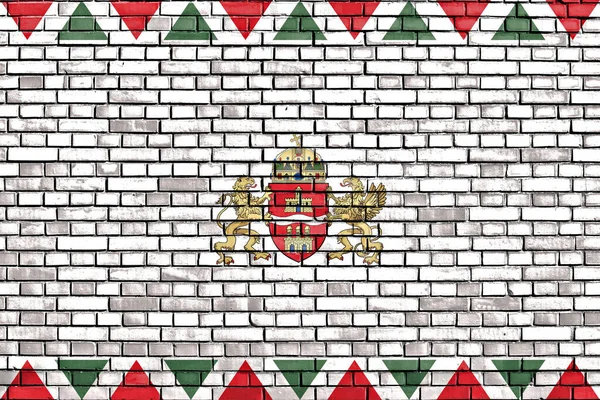 Flagge Von Budapest Auf Ziegelwand Gemalt — Stockfoto