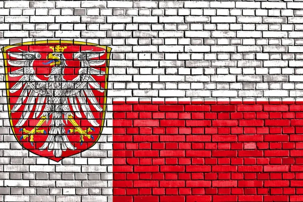 Flaga Frankfurt Nad Menem Malowane Ścianie Cegły — Zdjęcie stockowe