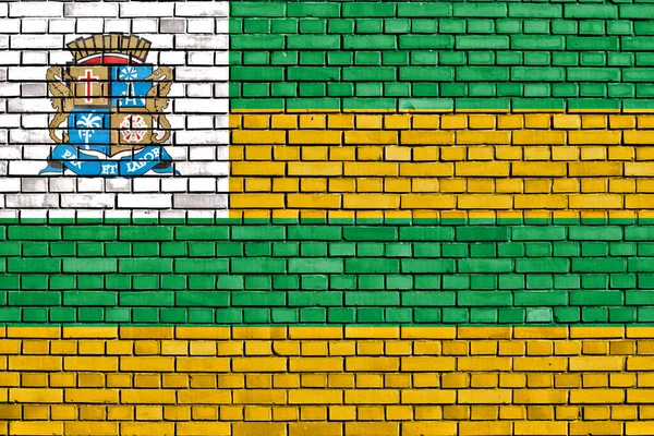 Flagge Von Aracaju Auf Ziegelwand Gemalt — Stockfoto