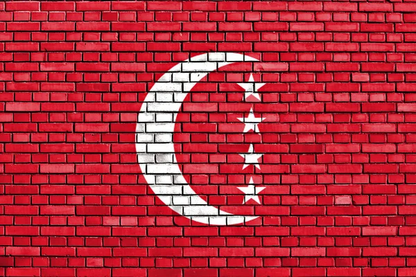 Flaga Anjouan Malowane Ścianie Cegły — Zdjęcie stockowe
