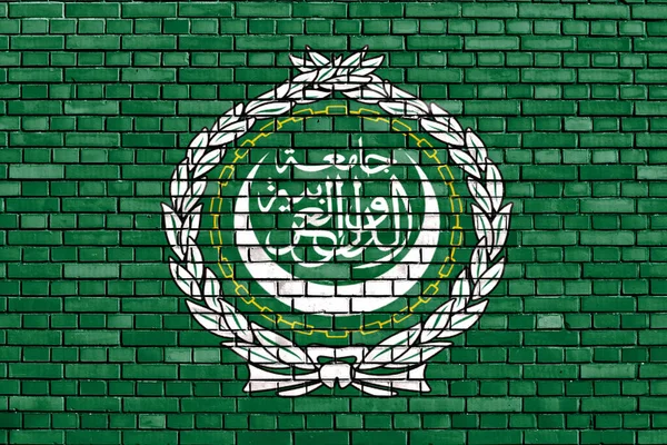 Flag Arab League Painted Brick Wall — Stock Photo, Image