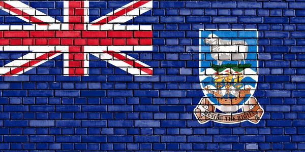 Bandera Falkland Islands Pintada Sobre Pared Ladrillo — Foto de Stock
