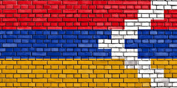 Bandiera Nagorno Karabakh Dipinta Muro Mattoni — Foto Stock