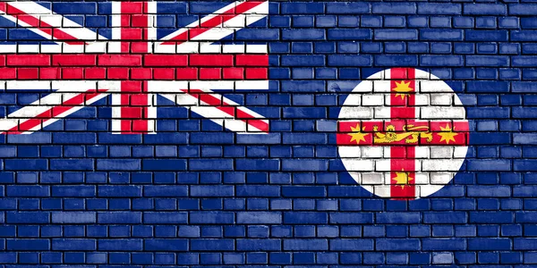 Bandera Nueva Gales Del Sur Pintada Sobre Pared Ladrillo — Foto de Stock