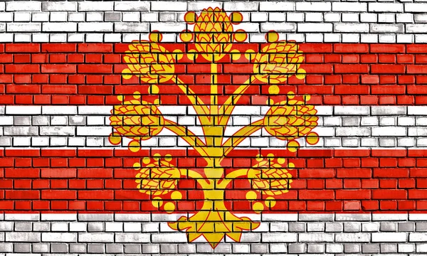 Westmorlandská Vlajka Namalovaná Cihlové Zdi — Stock fotografie