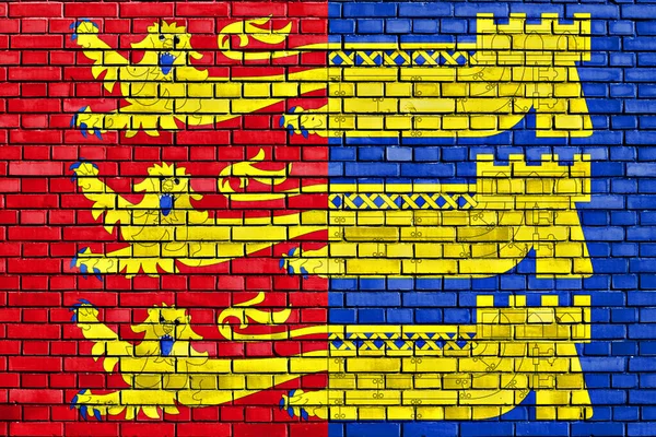Flaga Cinque Ports Konfederacja Malowane Ścianie Cegły — Zdjęcie stockowe