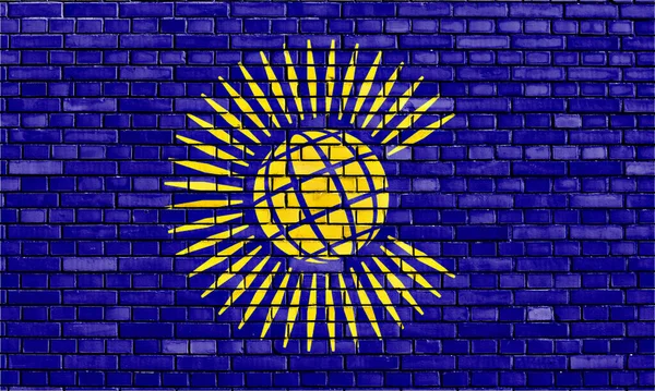 Bandeira Commonwealth Pintada Parede Tijolo — Fotografia de Stock