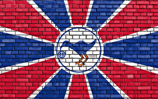 Flag Melekeok Painted Brick Wall — Stock Photo, Image