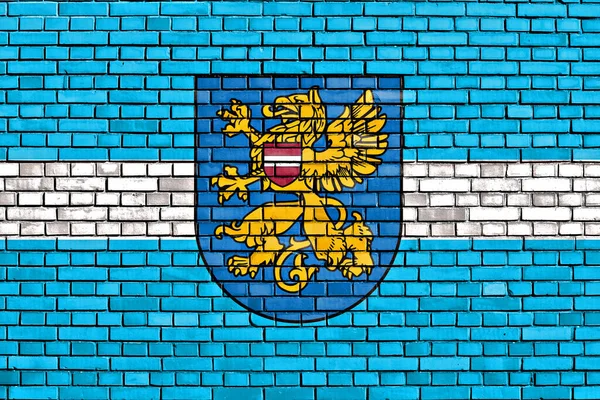 Flag Rezekne Painted Brick Wall — Stock Photo, Image