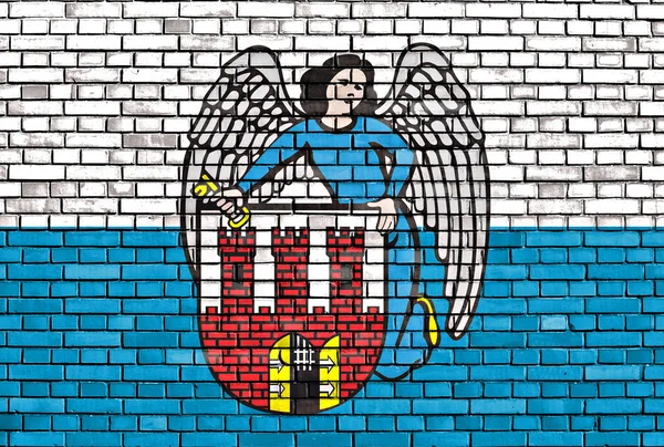 Прапор Торуна Цегляній Стіні — стокове фото