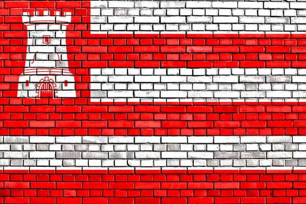 Flag Alkmaar Painted Brick Wall — Stock Photo, Image