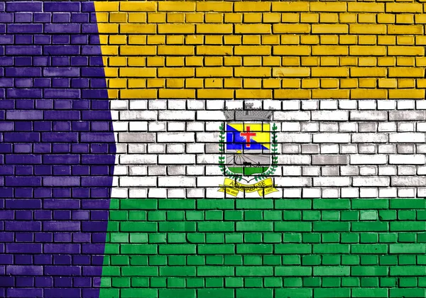 Zászló Aquidaba Festett Téglafal — Stock Fotó