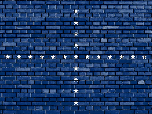 Флаг Бразильского Флота Раскрашенный Кирпичной Стене — стоковое фото