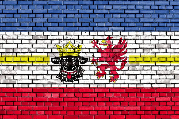 Flag Mecklenburg Vorpommern Painted Brick Wall — Stock Photo, Image