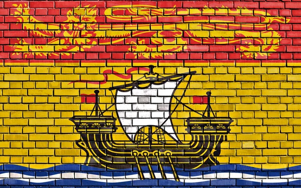 Bandera New Brunswick Pintada Sobre Pared Ladrillo —  Fotos de Stock