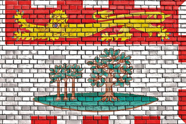 Flag Prince Edward Island Painted Brick Wall — Stock Photo, Image