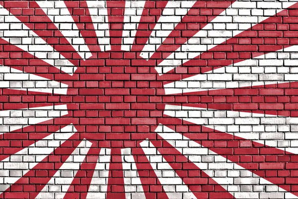 Naval Flag Empire Japan Painted Brick Wall — Stock Photo, Image