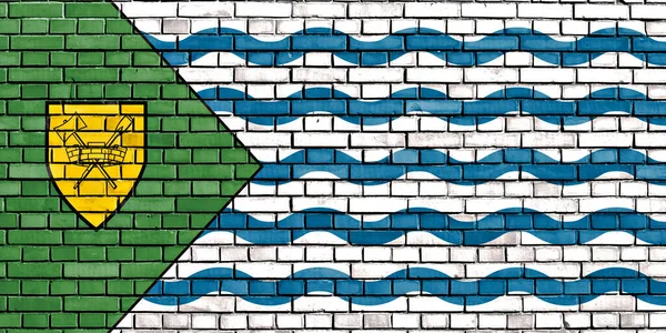 Flaga Vancouver Malowane Ścianie Cegły — Zdjęcie stockowe