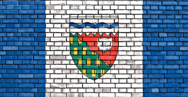 Bandiera Dei Territori Del Nord Ovest Dipinta Muro Mattoni — Foto Stock