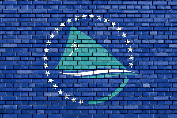 Vlajka Pacifické Komunity Malované Cihlové Zdi — Stock fotografie