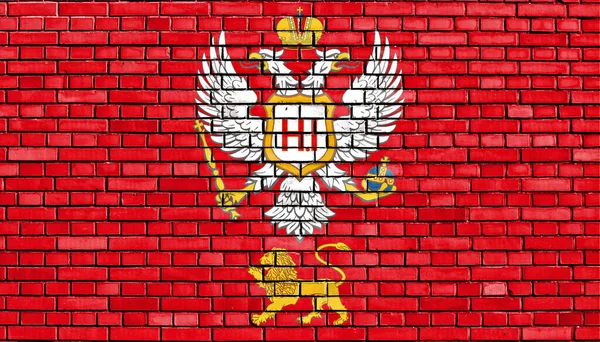 Flagga Furstendömet Montenegro Målad Tegelvägg — Stockfoto