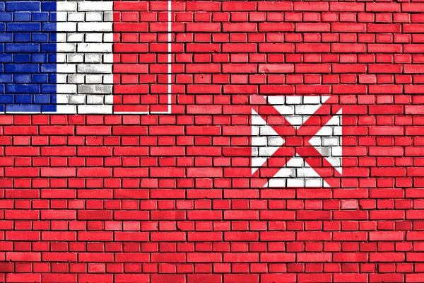 Flag Wallis Futuna Painted Brick Wall — Stock Photo, Image