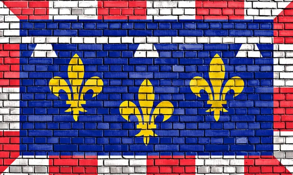 Flag Centre Val Loire Painted Brick Wall — Stock Photo, Image