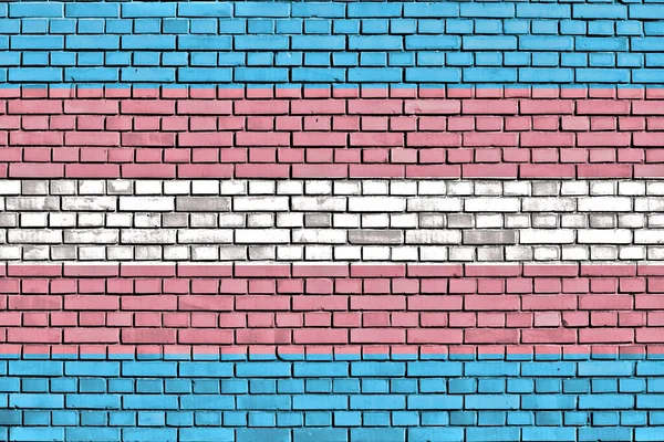 Трансгендер Прапор Гордості Намальований Цегляній Стіні — стокове фото