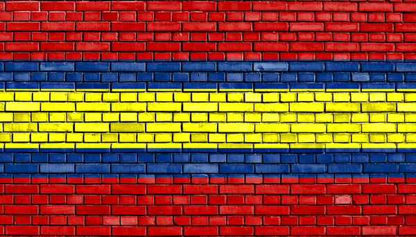 Flag Loja Painted Brick Wall — Stock Photo, Image