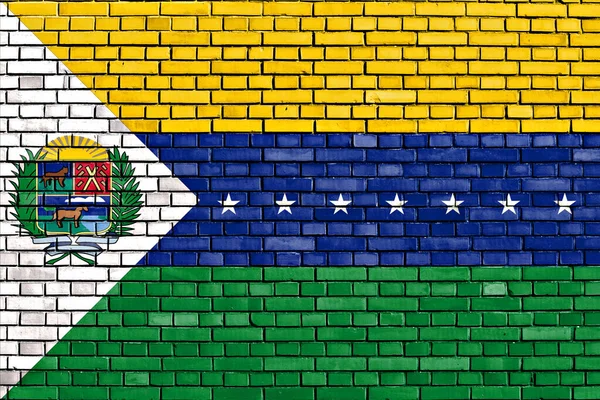 Bandeira Apure Estado Pintado Parede Tijolo — Fotografia de Stock