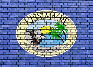 flag of Kissimmee painted on brick wall clipart