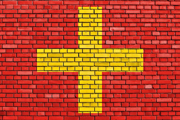 Прапор Анкони Цегляній Стіні — стокове фото