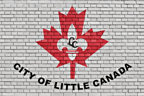 Bandeira Little Canada Pintado Parede Tijolo — Fotografia de Stock