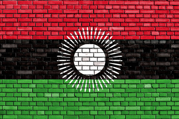 old flag of Malawi painted on brick wall