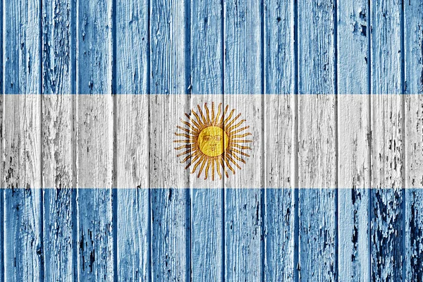 涂在木制框架上的阿根廷国旗 — 图库照片