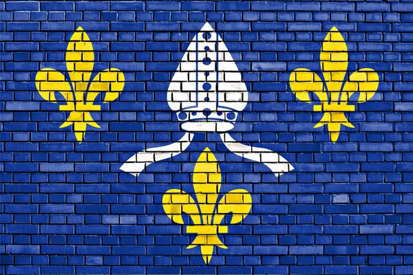 Flag Saintonge Painted Brick Wall — Stock Photo, Image