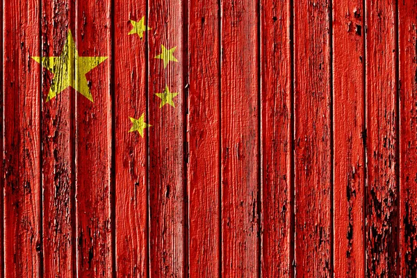 Flag China Painted Wooden Frame — Stock Photo, Image