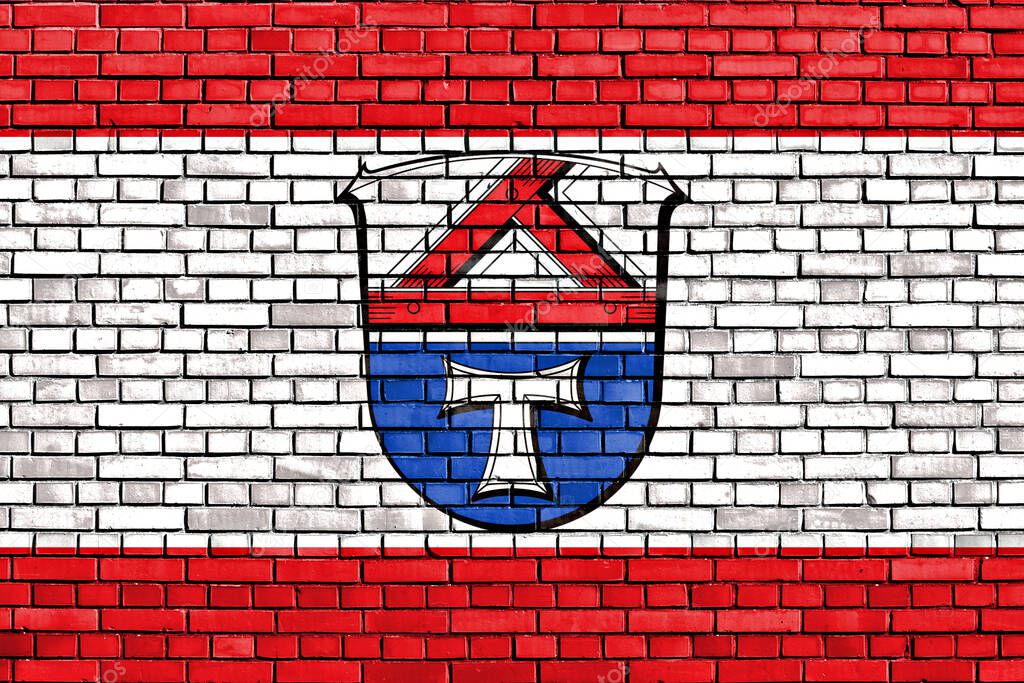 flag of Giessen painted on brick wall