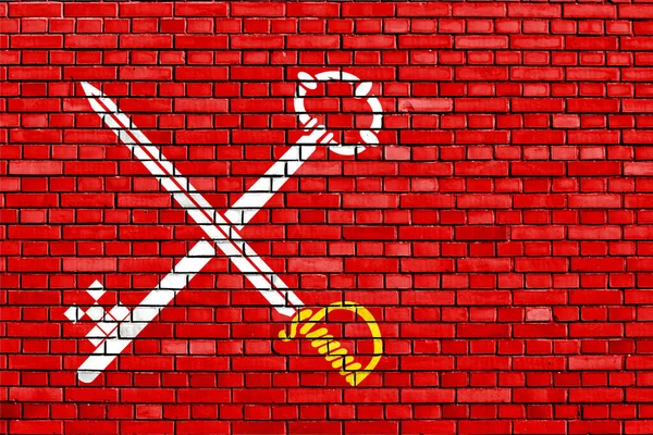 Flag Loppersum Painted Brick Wall — Stock Photo, Image