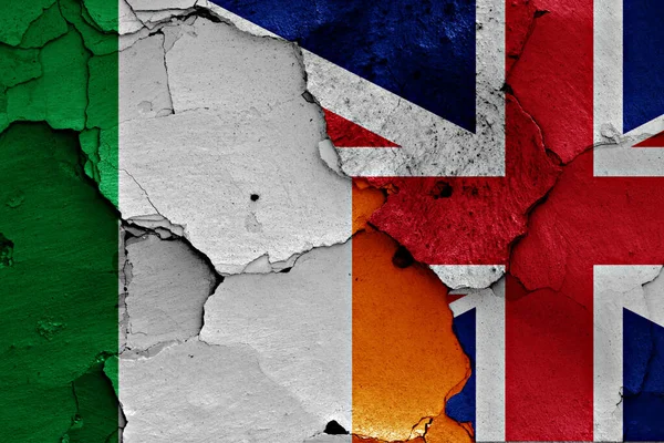 Flags Ireland Painted Cracked Wall — Stock Photo, Image
