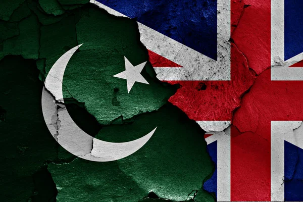 Flags Pakistan Painted Cracked Wall — Stock Photo, Image