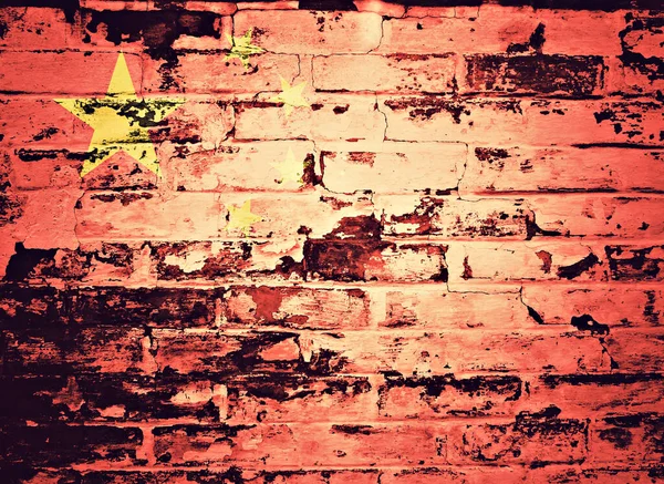 Flag China Painted Brick Wall — Stock Photo, Image